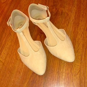 PRICE DROP Nude T-Strap Pointed Flats